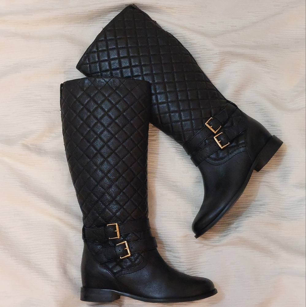 Quilted Kate Spade moto boots
